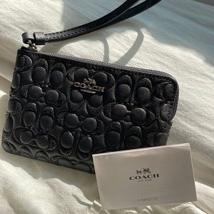 Black sparkly coach wristlet wallet